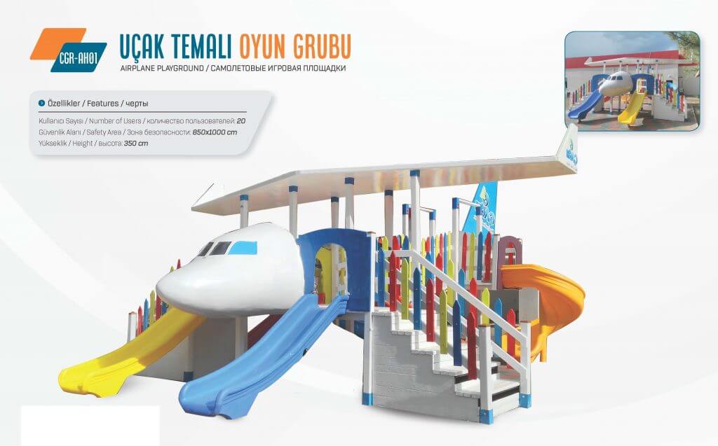 Uçak Temalı Ahşap Çocuk Parkı – CGR AH01
